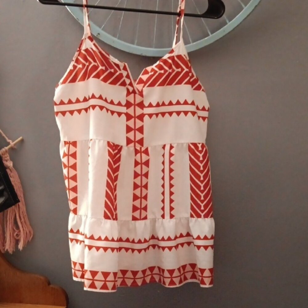 SHEIN Tiered Babydoll with Geo Print